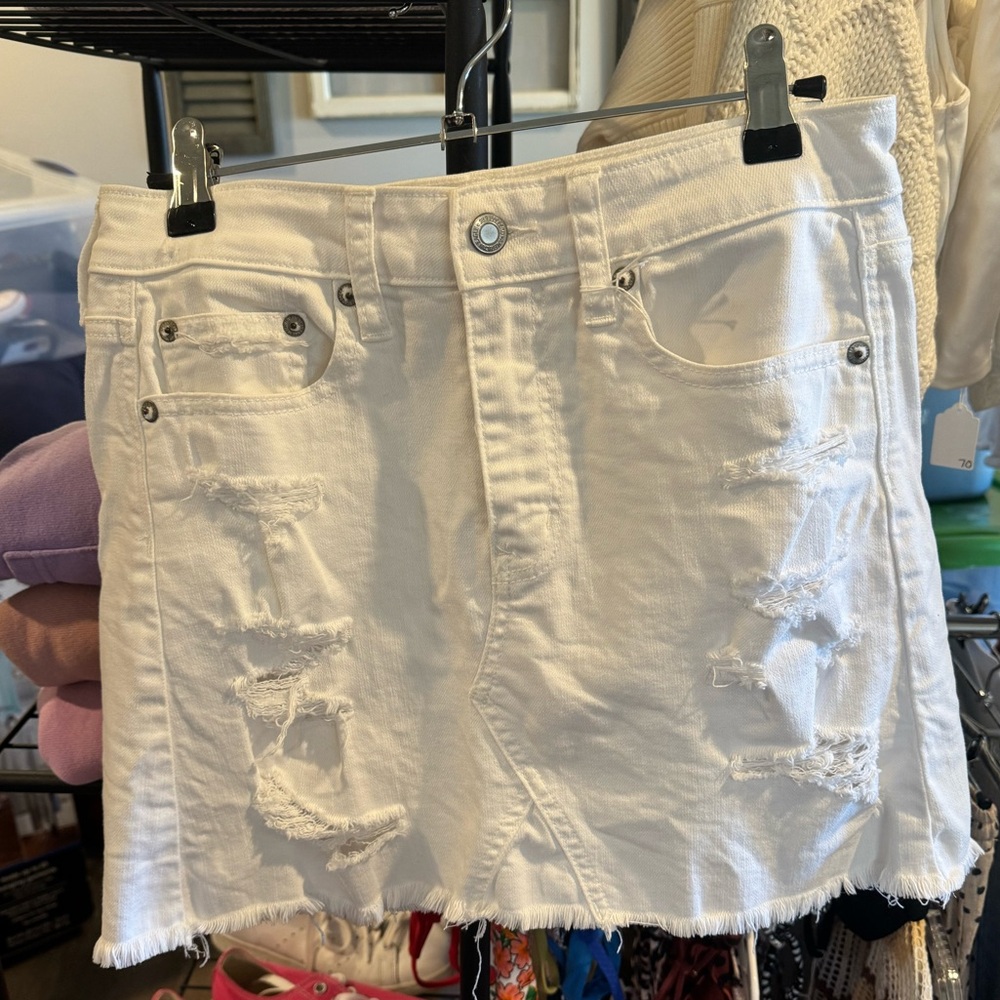 White Jean mini skirt